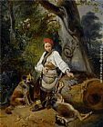 Wijnandus Johannes Josephus Nuyen A Hunter at Rest in the Woods painting